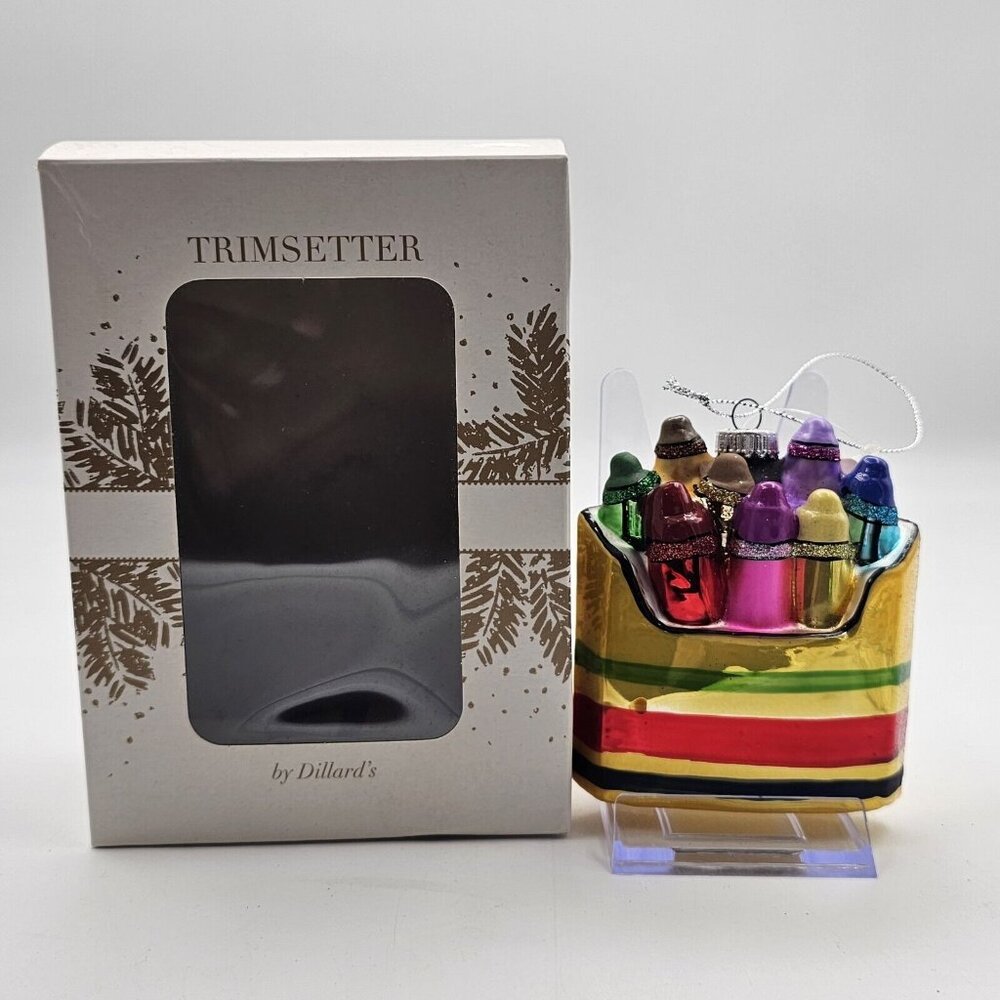 Trimsetter by Dillards Crayola Crayons Blown Glass Christmas Ornament Decor Gold
